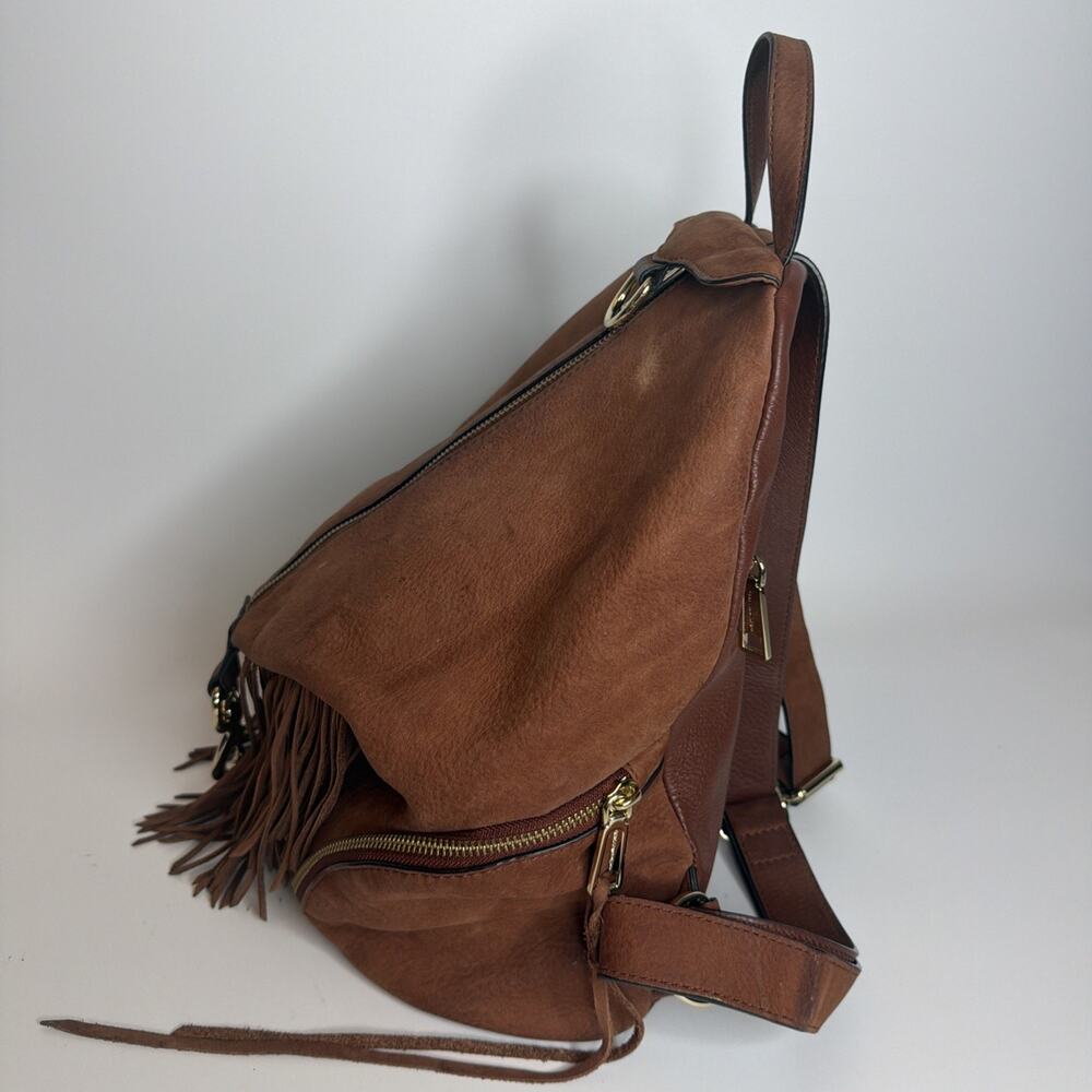 Rebecca Minkoff Julian Fringe Leather Backpack Brown | Boho Festival Bag - Picture 8 of 16